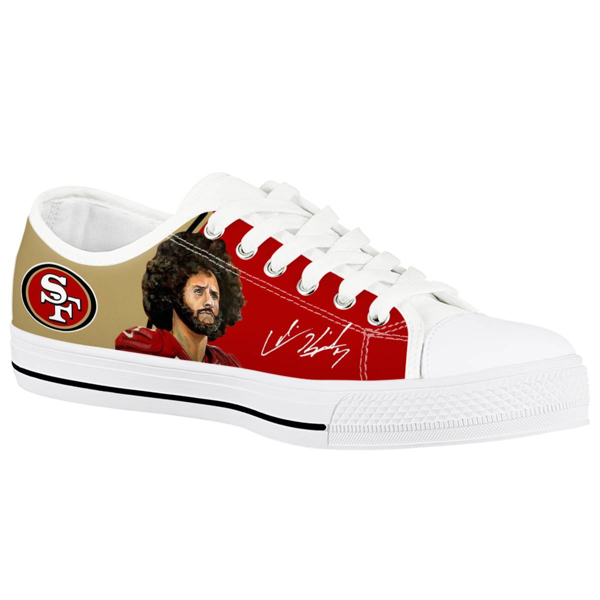 Men's San Francisco 49ers Low Top Canvas Sneakers 003